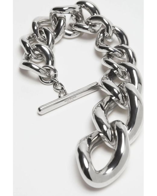 Acne Metallic Chunky Chain Bracelet for men