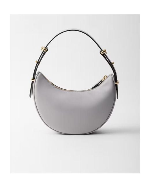 Prada Gray Arqué Zipped Shoulder Bag
