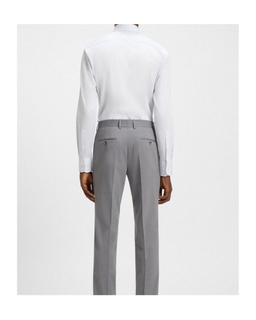 Boss White Long-Sleeve Button-Up Shirt for men