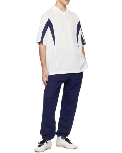 Y-3 Blue Logo-Print Sweatpants for men