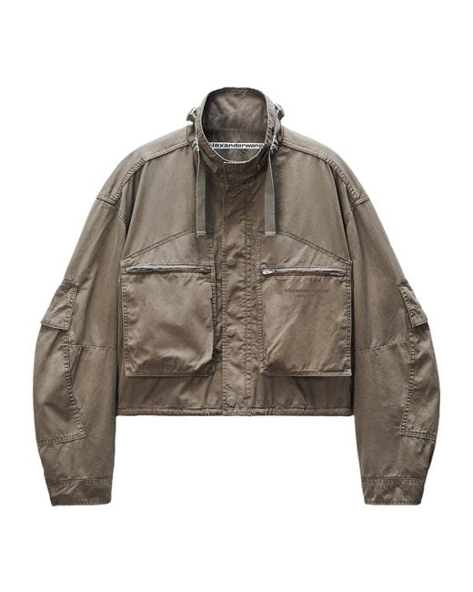 Alexander Wang Brown Cropped Cargo Jacket