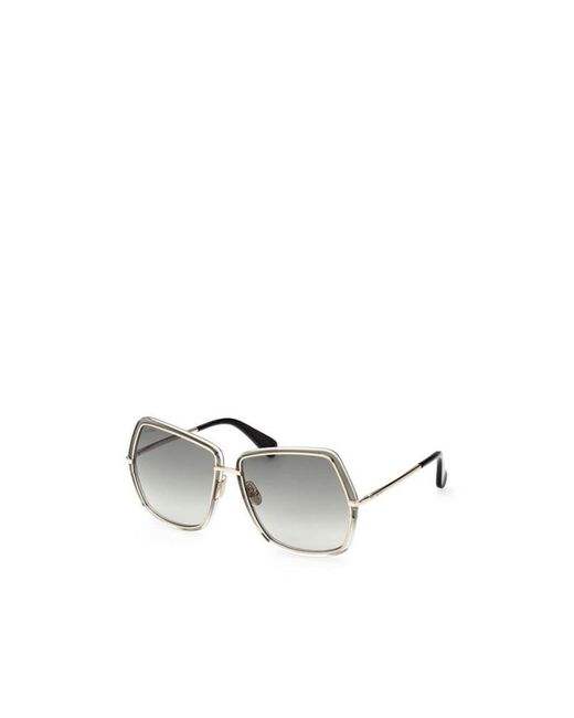 Max Mara Metallic Square Frame Sunglasses