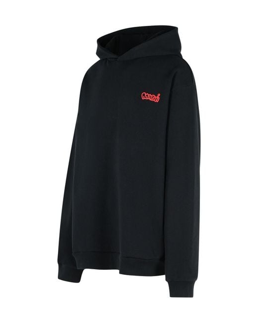 Marni Black Logo-Printed Hoodie for men