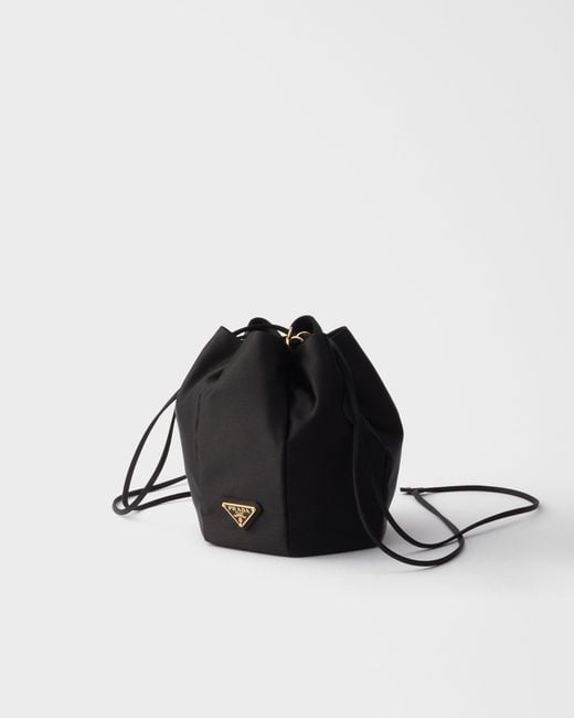Prada Black Satin Mini Bucket Bag