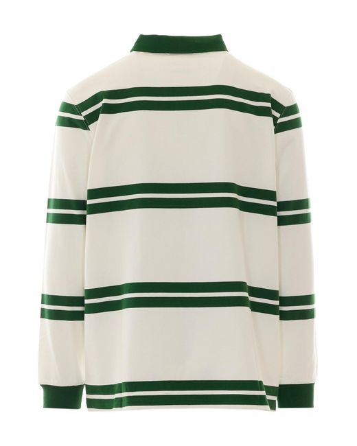 Drole de Monsieur Green Drôle De Monsieur D Mirror Striped Polo Shirt for men