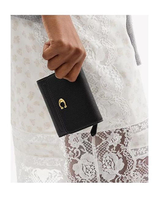COACH Black Mila Small Flap Wallet