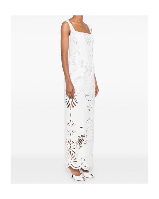 GIUSEPPE DI MORABITO White Broderie-Anglaise Scalloped Maxi Dress