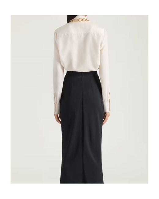 Givenchy White Bow-Collar Silk Blouse