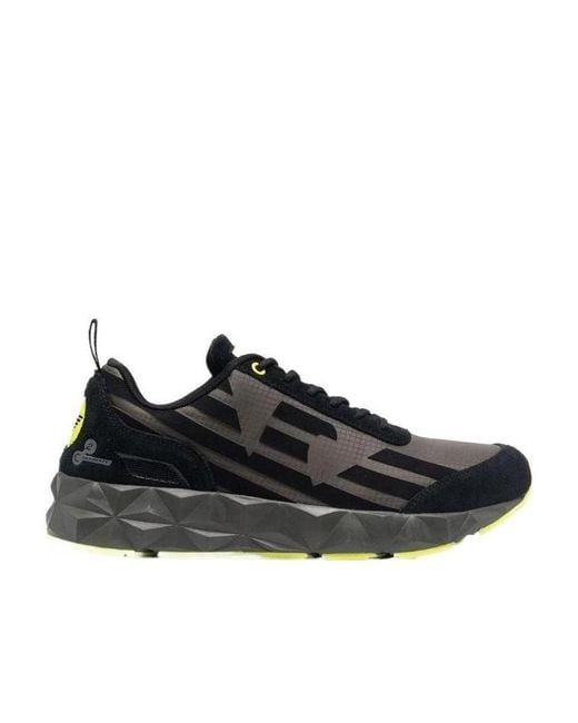 EA7 Black Logo Panel Low-Top Sneakers for men