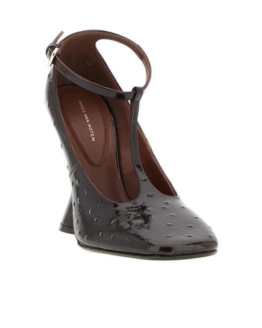 Dries Van Noten Brown Square-Toe High Heels