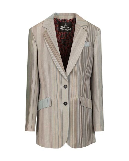 Vivienne Westwood Gray Huddersfield Striped Blazer for men