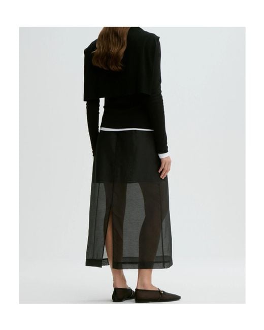 By Malene Birger Black Slit Midi Skirt