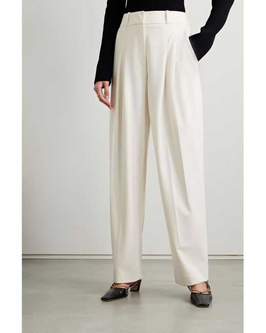 Veronica Beard White Wide-Leg Casual Pants