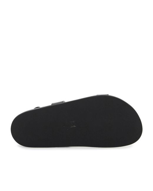 Totême Black Totême Crossover Strap Detailed Round Toe Sandals