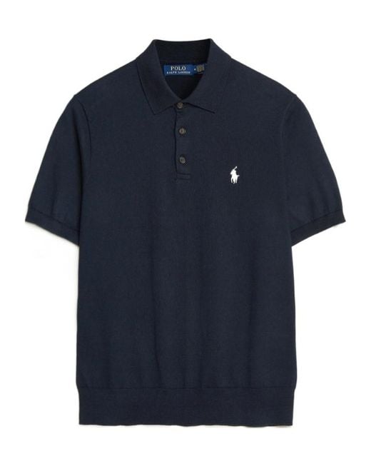 Polo Ralph Lauren Blue Short Sleeve Polo Pony Embroidery Polo Shirt for men