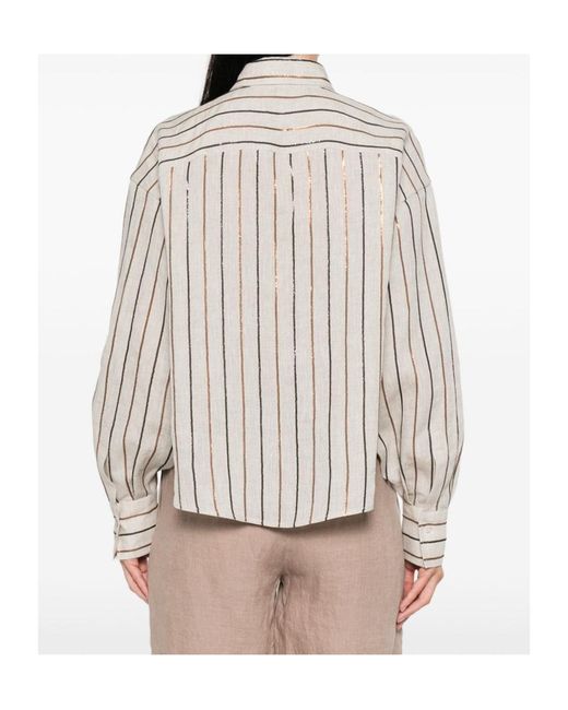 Brunello Cucinelli Natural Striped Shirt