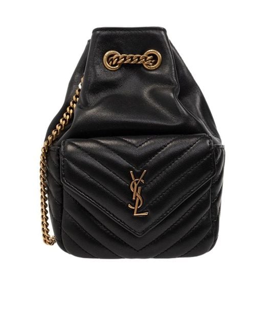 Saint Laurent Black Joe Nano Quilted Bucket Bag
