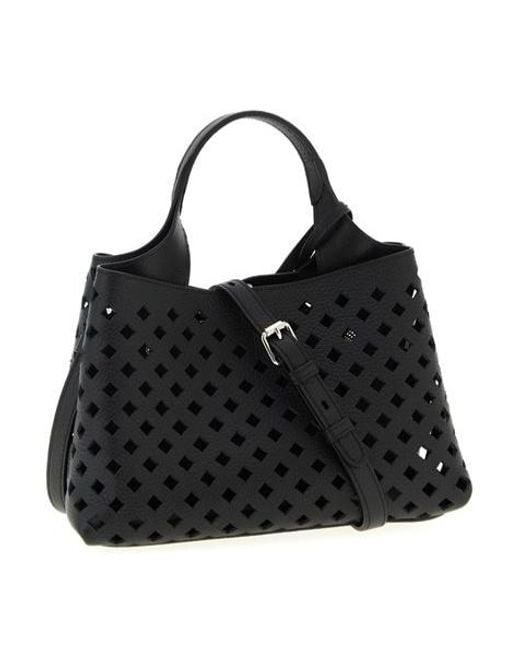 Tod's Black Apa Openwork Micro Handbag