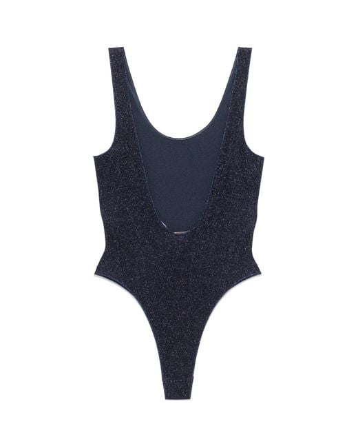 Oseree Blue Lumiere Lurex Sporty Maillot