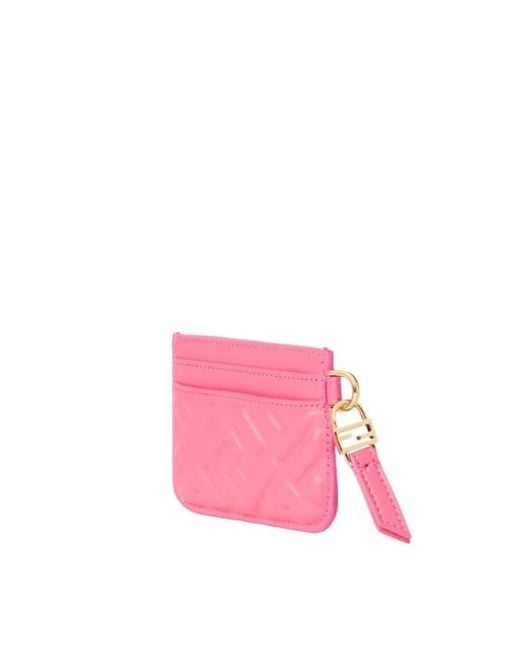 Fendi Pink Baguette Ff Embossed Card Case