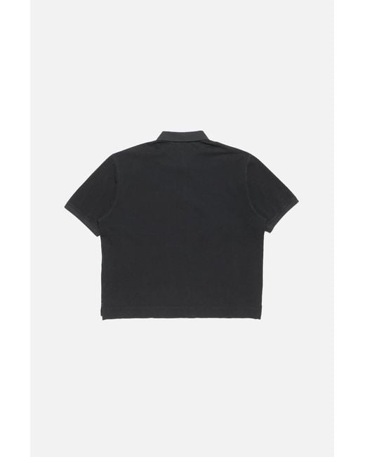 Acne Black Washed Logo Polo Shirt for men