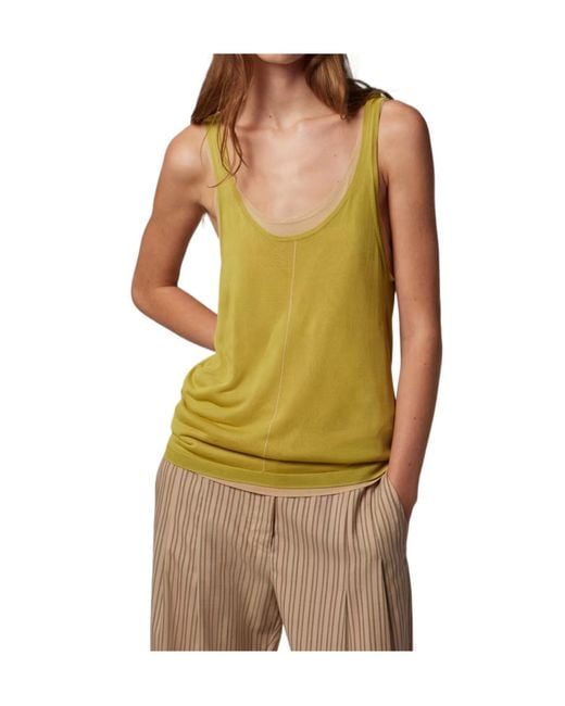 Paul Smith Yellow Layered Sleeveless Top
