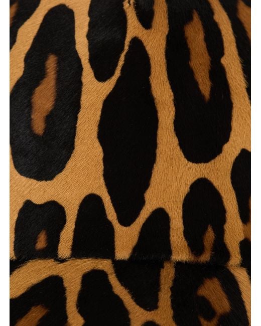 Balmain Brown Leopard Patterned Cap