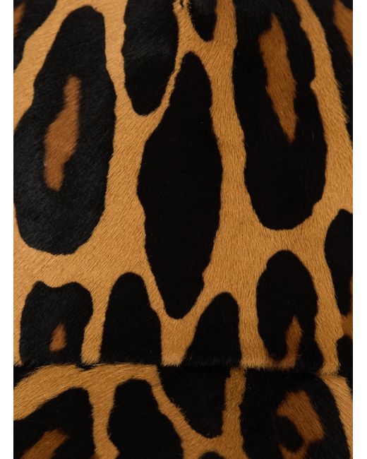 Balmain Brown Leopard Patterned Cap