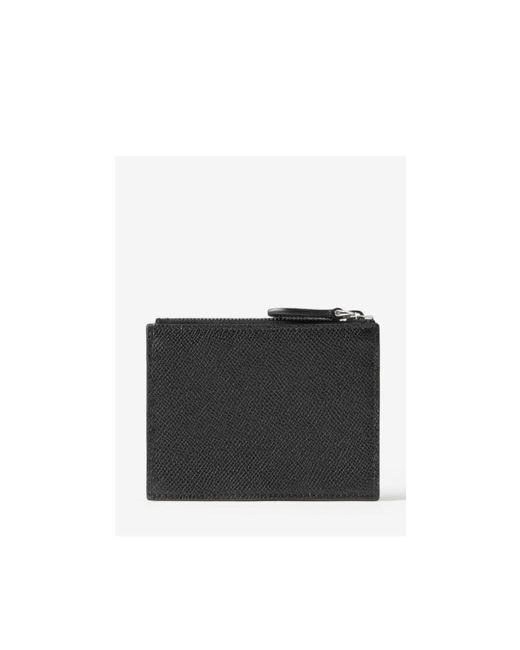 Burberry Black Logo-Plaque Leather Card Holder for men
