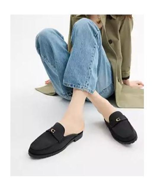 COACH Black Suede Slippers
