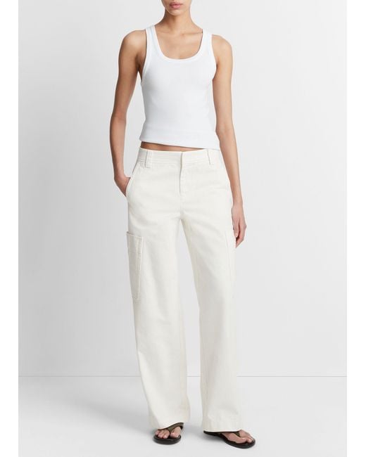 Vince White Scoop Neck Tank Top