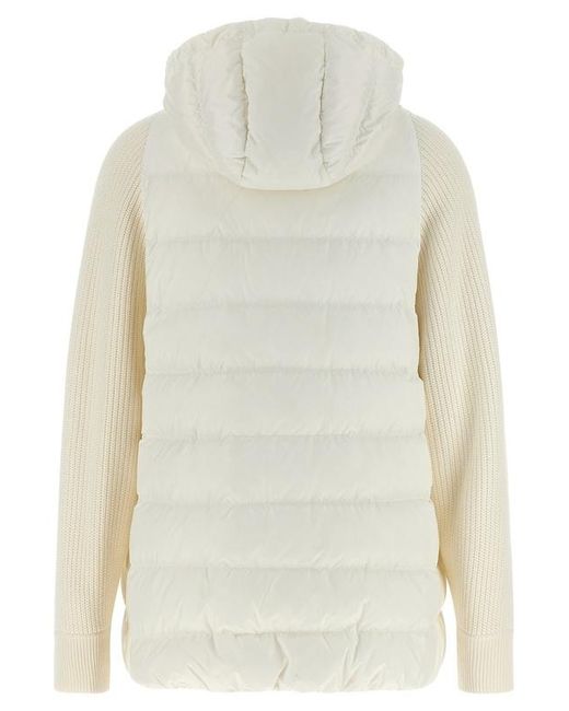 Brunello Cucinelli White Zip-Up Down Jacket