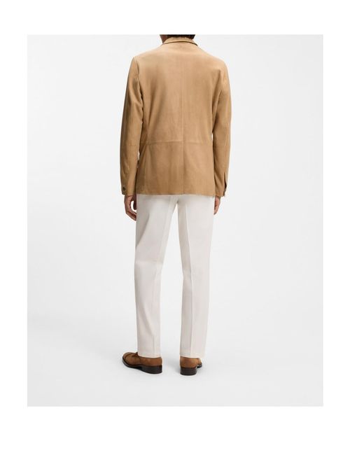 Boss Natural Boss Single-Breasted Suede Blazer for men