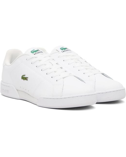 Lacoste White Carnaby Cup Leather Sneakers for men