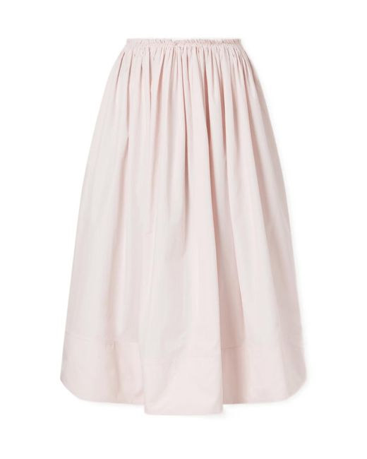Gabriela Hearst Pink Shiva Gathered Cotton-Poplin Maxi Skirt