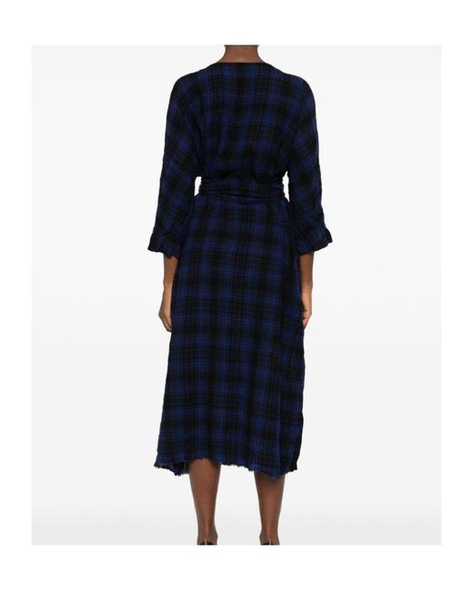 Daniela Gregis Blue Plaid Dress