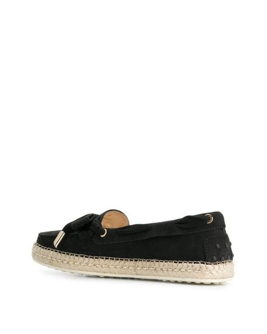 Tod's Black Straw-Woven Love Shoes
