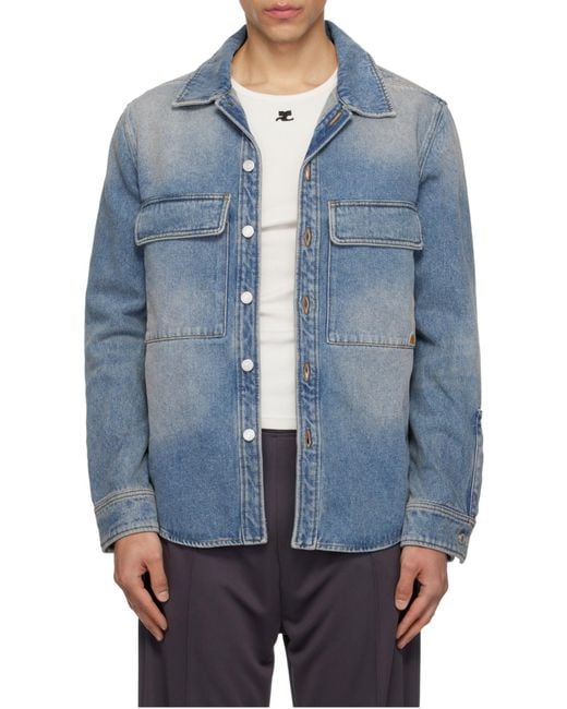 Courreges Blue Courrèges Workwear Denim Shirt for men