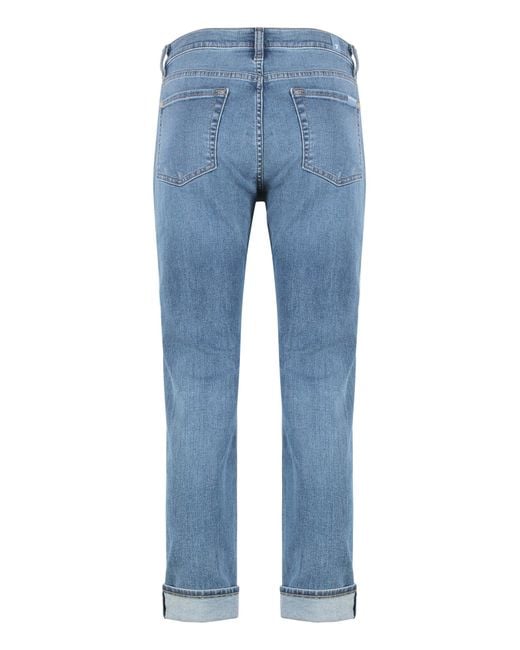 7 For All Mankind Blue Midriff-Hugging Jeans