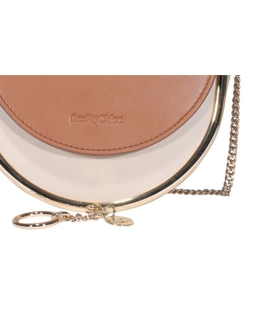 See By Chloé White Logo Chain Shoulder Bag
