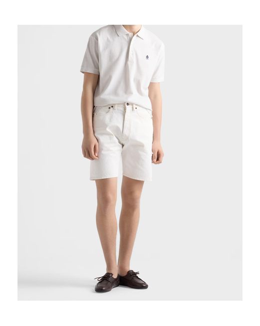 Prada White Old Denim Bermudas for men