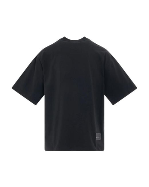 we11done Black Logo-Print Crew-Neck T-Shirt for men