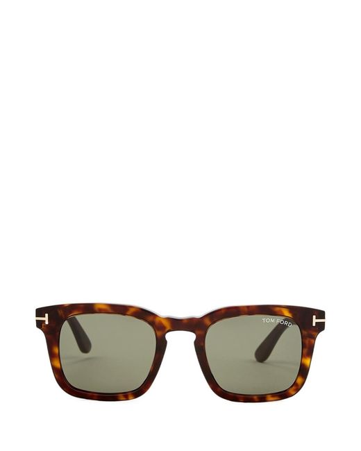Tom Ford Gray Tortoiseshell Square-Frame Sunglasses