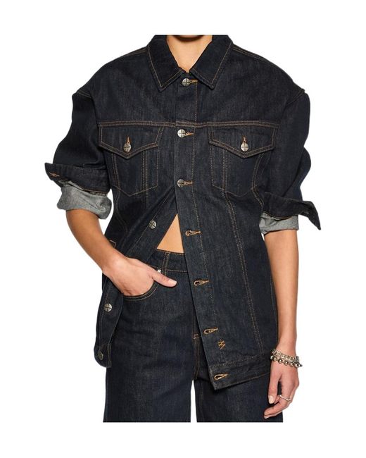 Ksubi Black Long-Sleeved Denim Coat