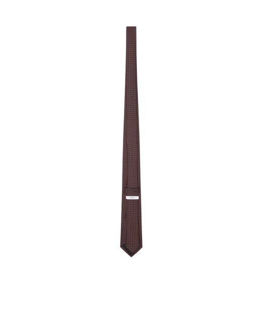Lardini White Geometric-Print Silk Tie for men