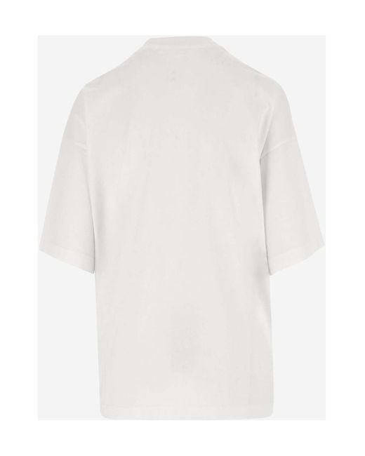 Palm Angels White Graphic Printed Crewneck T-Shirt