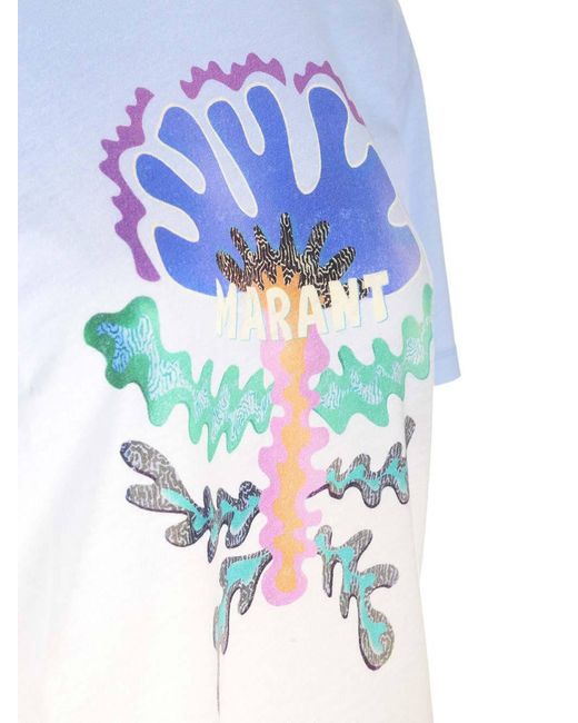 Isabel Marant Blue Isabel Marant Étoile Zewel Graphic Printed T-Shirt