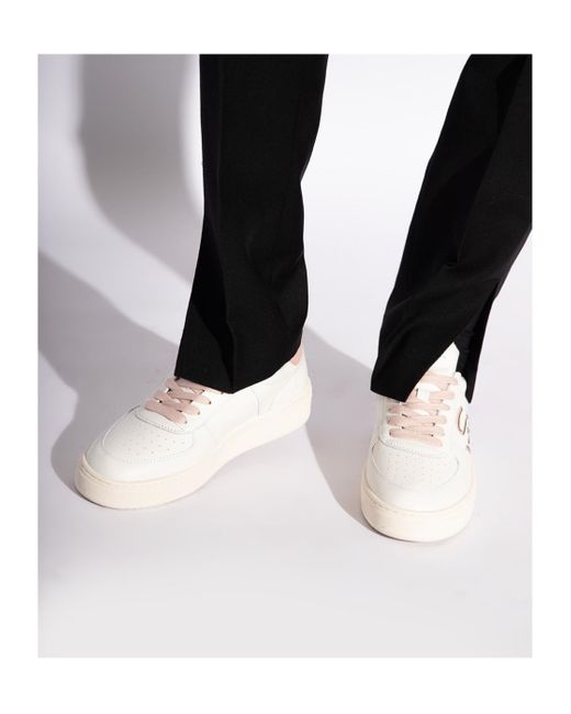 Stuart Weitzman White Lace-Up Low-Cut Casual Shoes