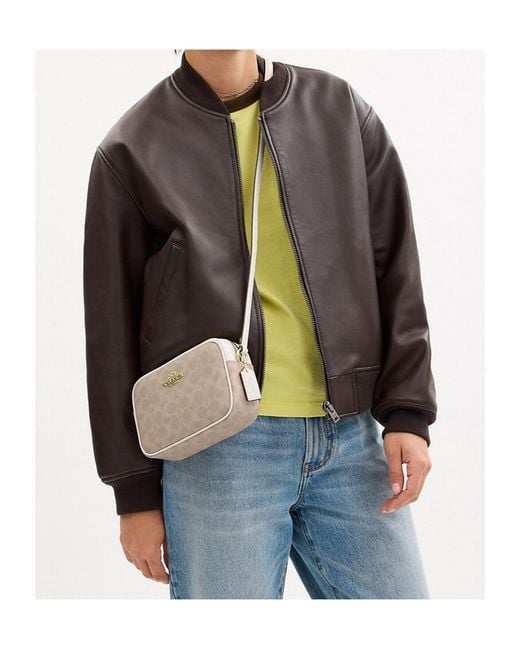 COACH Natural Mini Jamie's Signature Canvas Camera Bag