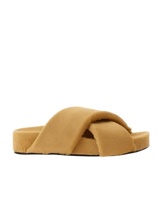 Jil Sander Brown Crossover-Strap Open-Toe Sandals